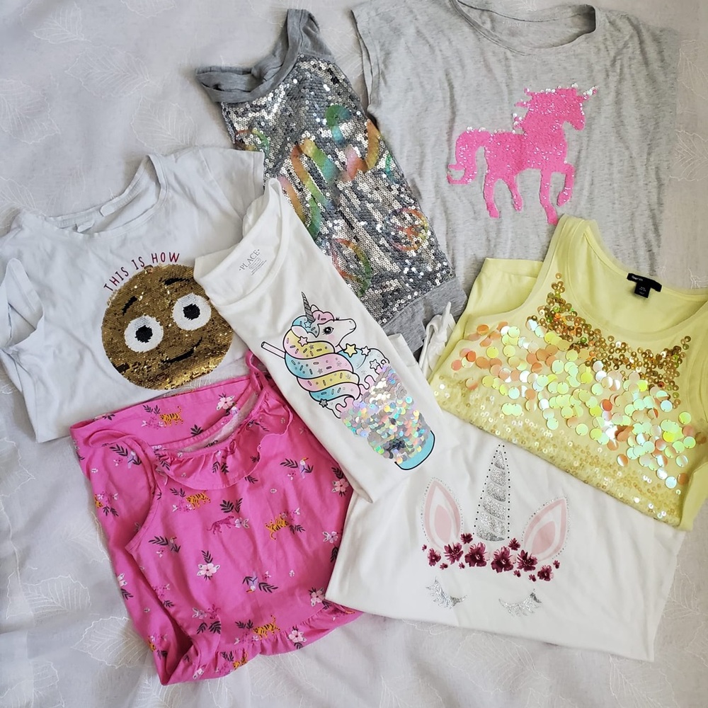 Girls tops and dress bundle (size 14)